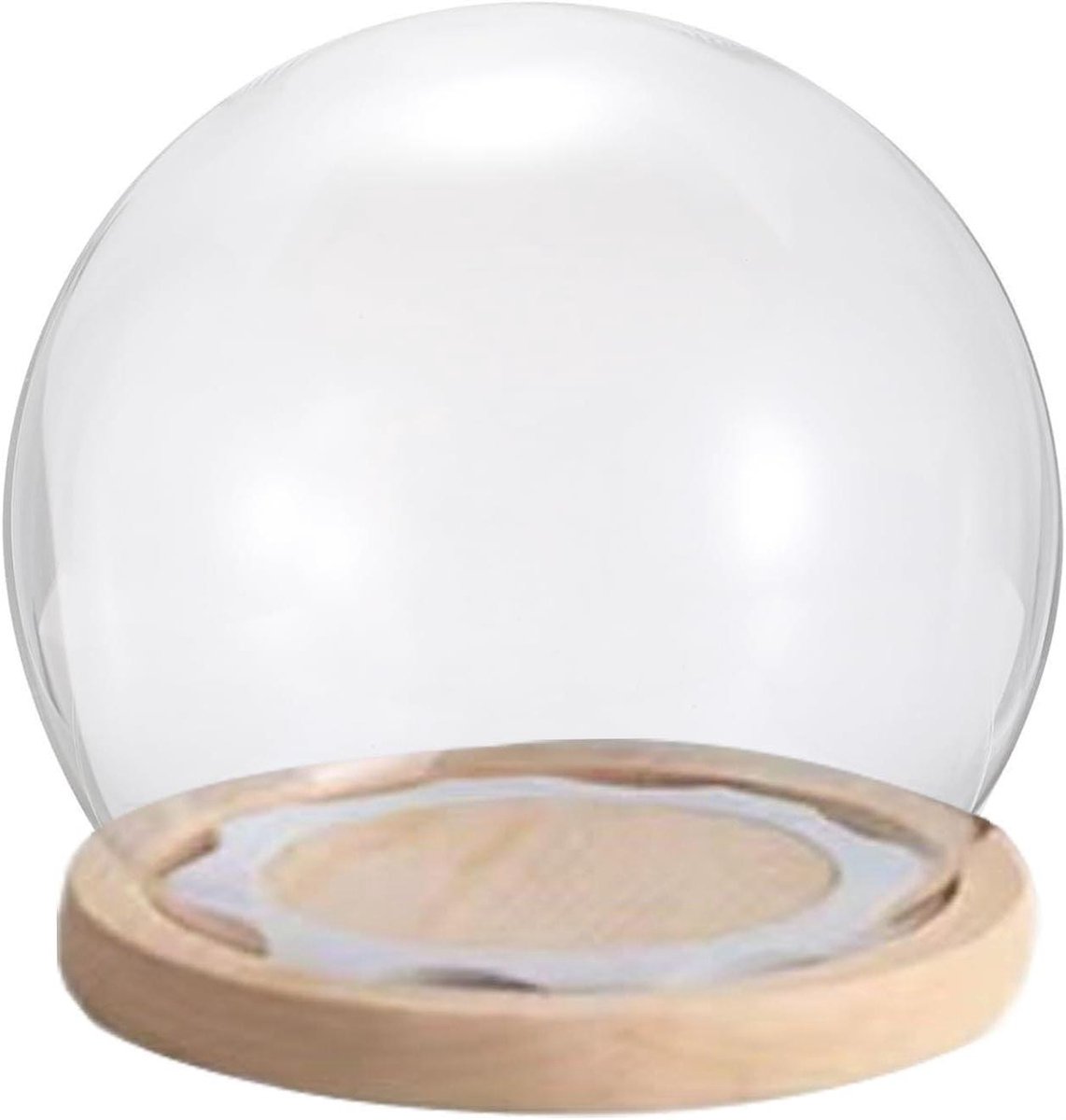 Glazen Stolp - Glazen Koepel - Decoratief Display - Met Houten Basis - Diverse Maten - Helder