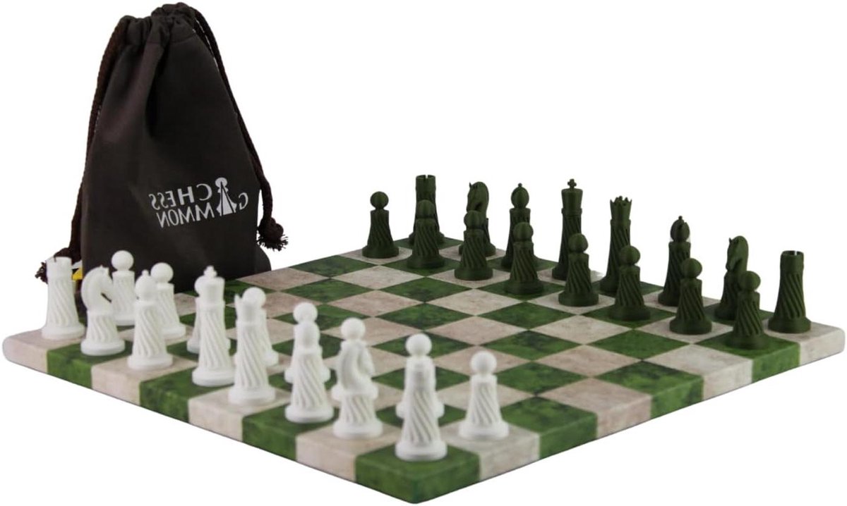 Schaakset - Strategisch Spel - Tafelspel - PLA Materiaal - 355 cm - Groen