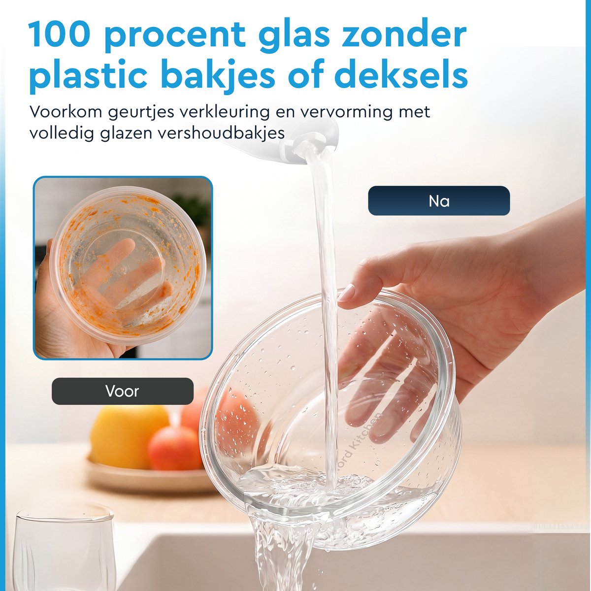 Nord Kitchen Vershoudbakjes Set van 11 - met Glazen Stoom Deksel - Meal Prep Bakjes - Diepvriesbakjes Volledig Glas - Luchtdicht - 11 Stuks - 320ML t/m 1520ML — cadeau in Cadeau-ideeën - foto 3