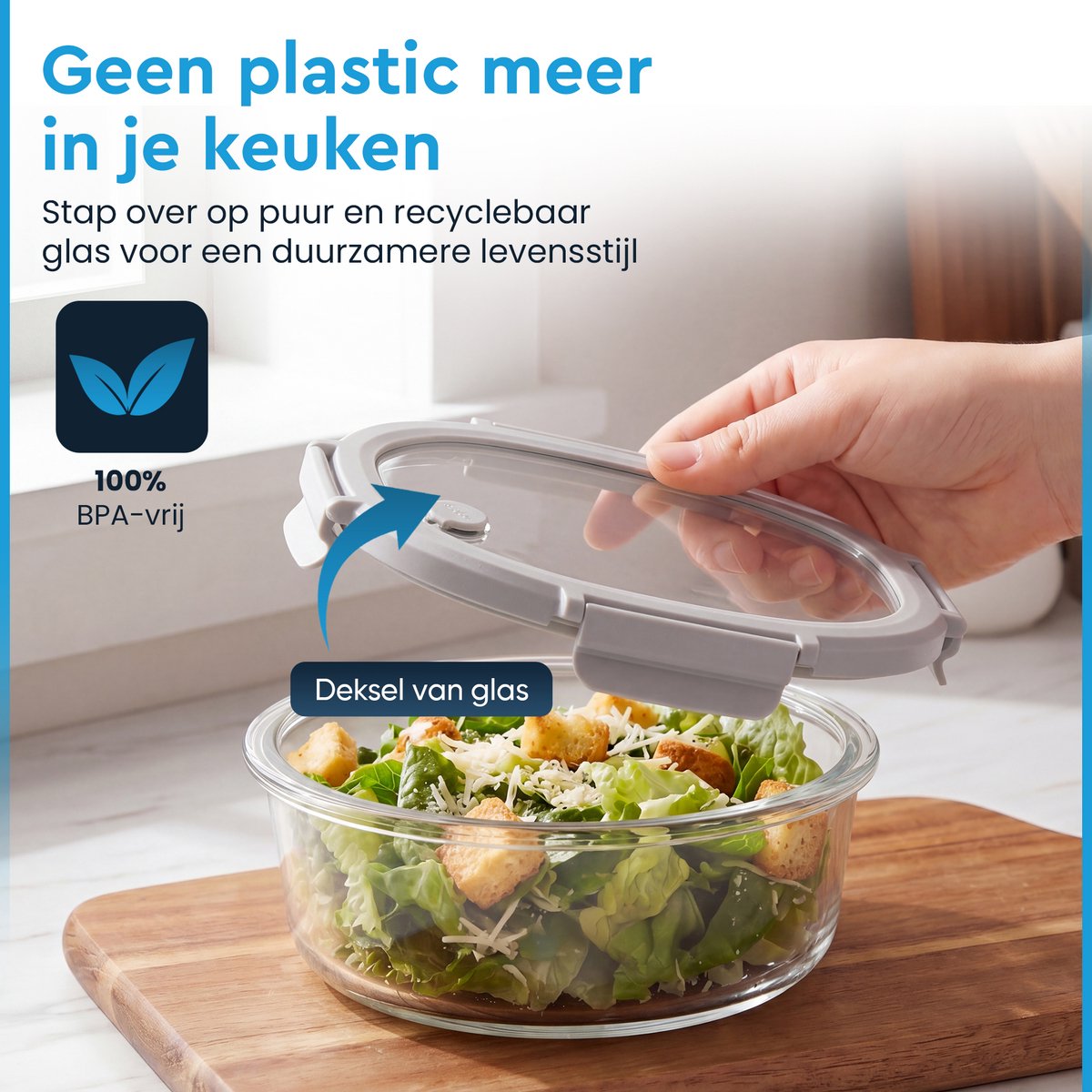 Nord Kitchen Vershoudbakjes Set van 11 - met Glazen Stoom Deksel - Meal Prep Bakjes - Diepvriesbakjes Volledig Glas - Luchtdicht - 11 Stuks - 320ML t/m 1520ML — cadeau in Cadeau-ideeën - foto 5