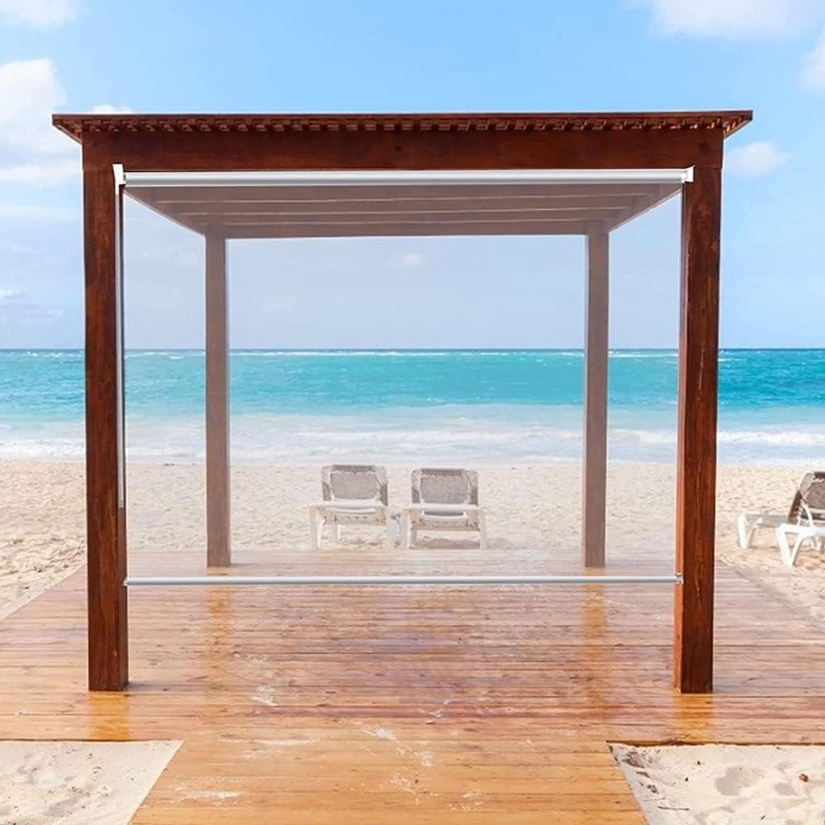 Roljaloezieën - Waterdichte Gordijnen - Terras Beschutting - Hoge Kwaliteit PVC - 60x70cm
