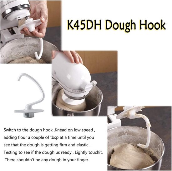 Mixer Accessoires - Deeg Haak - Bakken Thuis - Roestvrij Staal - 17 cm - Zilver — afbeelding 3