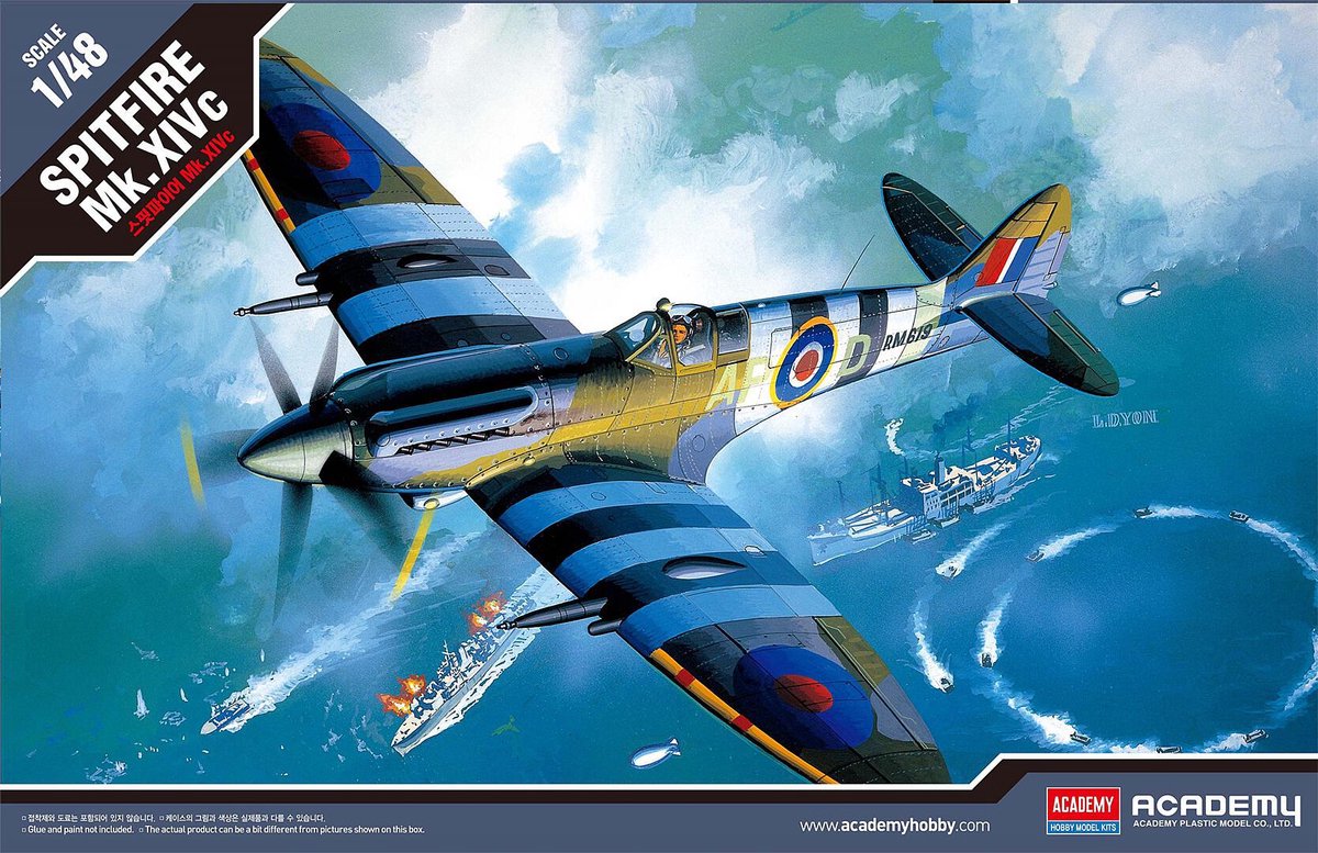Academy Modelbouwpakket Vliegtuigen - 12274 Supermarine Spitfire Mk. XIVc WWII - Brits Propellervliegtuig Plastic - 1:48 - Modelbouw