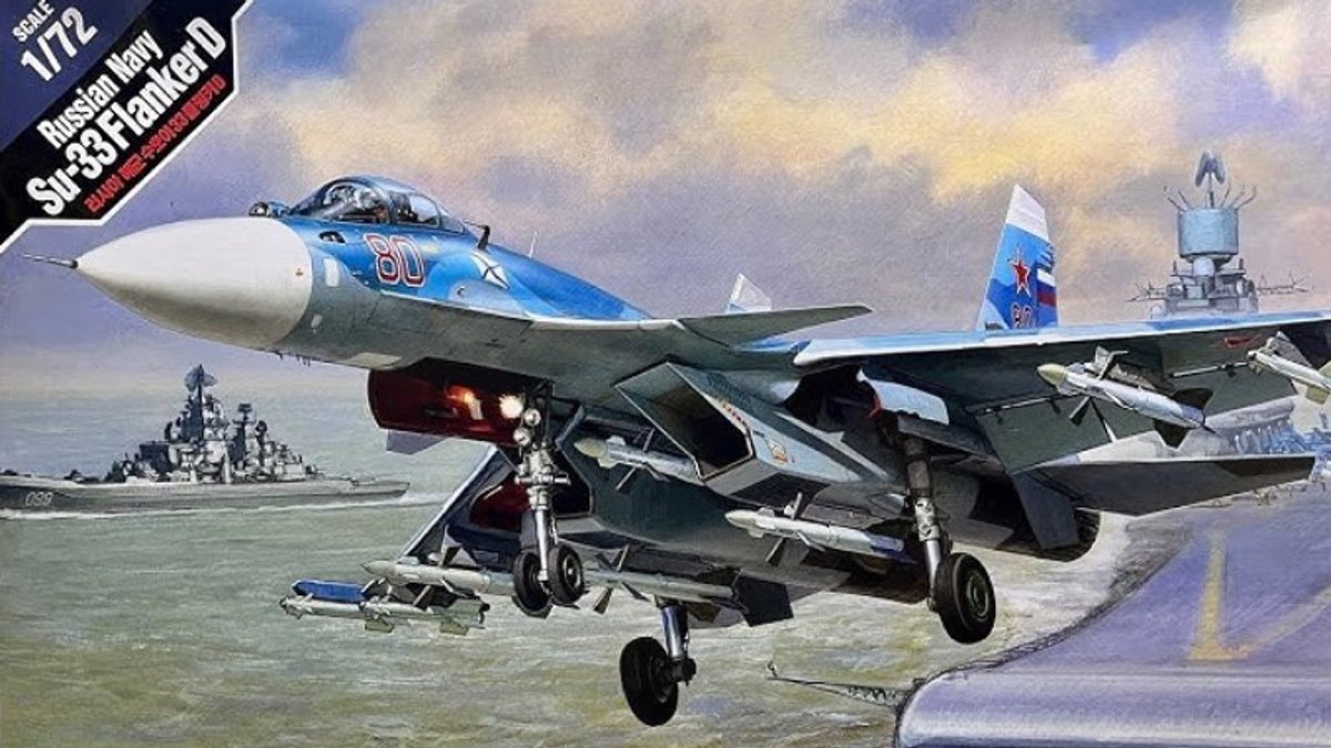Academy Modelbouwpakket Militaire voertuigen - 12557 Russische Marine Sukhoi Su-33 Flanker D - Straaljager Plastic - 1:72 - Modelbouw