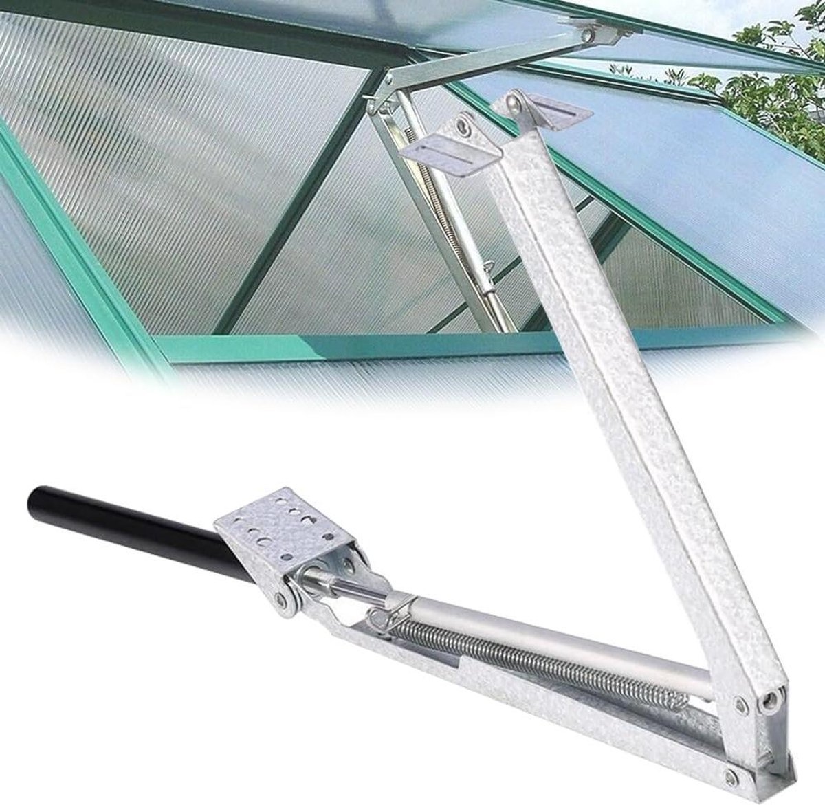 Automatische Raamopener - Kas Ventilator - Planten Verzorgen - Temperatuur Geregeld - Tot 7kg - Grijs