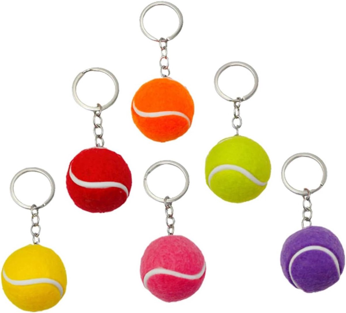 Tennisbal Sleutelhangers - Sport Hangers Portemonnee Charme - Tas Decoratie - Miniatuur Tennis Bal Vorm - 10 cm Lengte