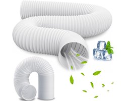 Afvoerbuis - Slang verlenging - Airco koeling - Uittrekbaar ontwerp - 130mm diameter - Grijs