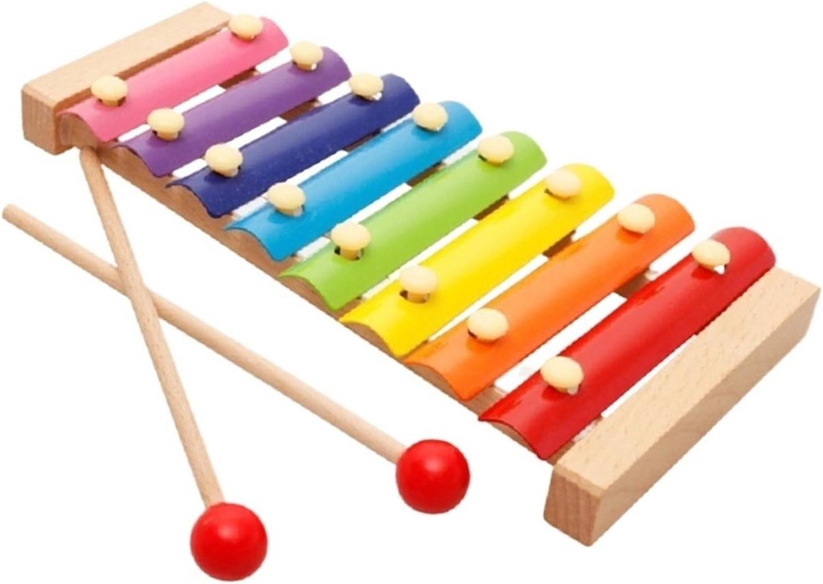 Xylofoon Instrument - Percussiepiano Slagwerk - Muziek Leren Spelen - Acht Tonen Kleurgecodeerd - 24 cm - Niet gespecificeerd