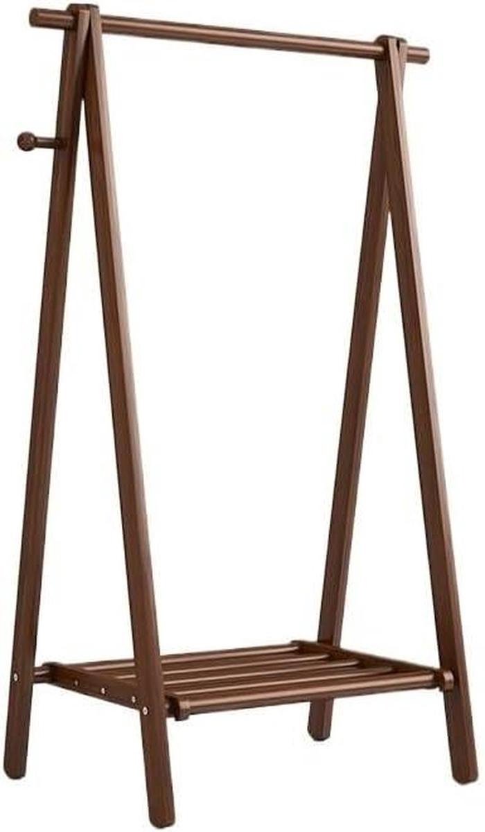 Houten Kapstok - Kledingrek - Opbergen en Drogen - Met Schoenopslag - 60x46x150 cm - Houtk