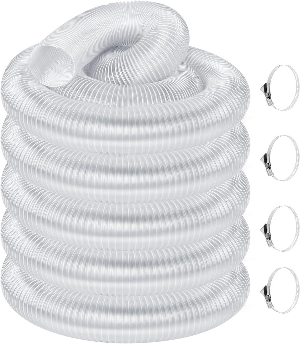 Afzuigslang PVC - Stofafzuiging Flexibel - Werkplaats Schoonhouden - Transparant Materiaal - 10cm x 15 meter - Transparant