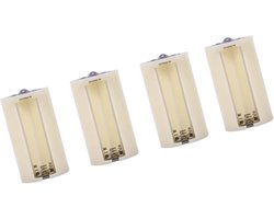 Yinhing 3 AA Naar D Batterijadapter AA Naar D Cel a 4 STUKS Batterij Converter Adapter Houder Cases Witte Batterij Conversie Buizen voor en 5 Batterijen