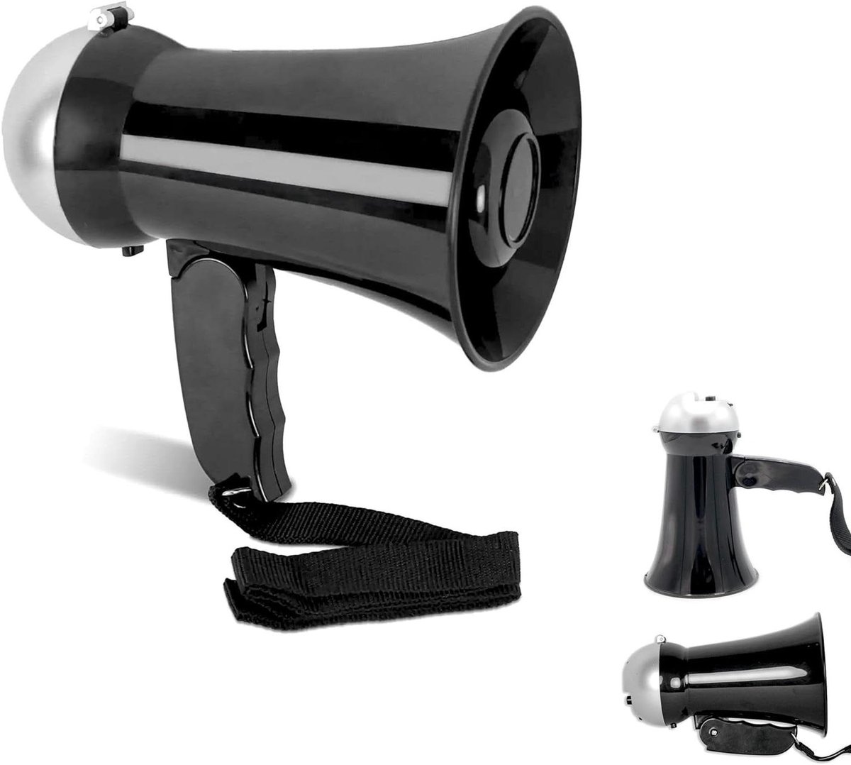 Mini megafoon - Luidspreker sirene - Evenementen aankondigen - Verstelbaar volume - 10 Watt - Zwart