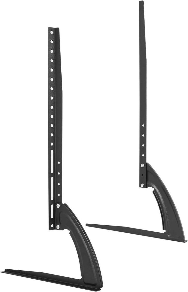 Universal TV Stand for 32-70 Inch LCD TV, Height Adjustable Steel Table Stand with 35 kg Load Capacity, Compact TV Stand for Bedroom and Office