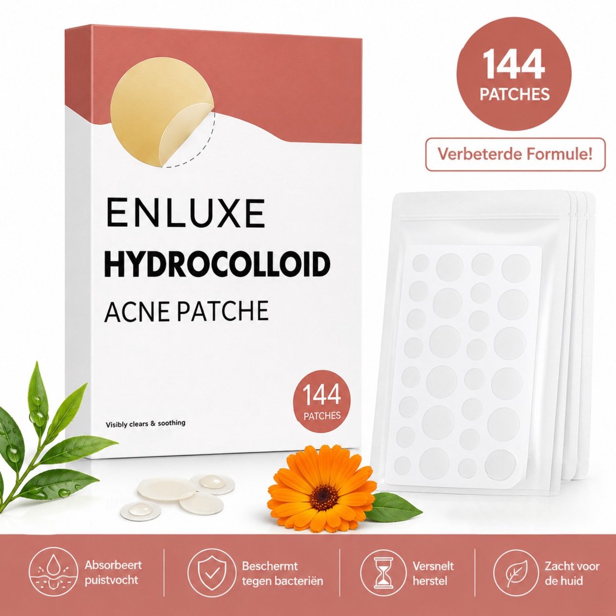 Enluxe Pimple Patches - Acne Pleisters voor Puistjes - Hydrocolloïd Acne Patch - Transparant - 144 Stuks