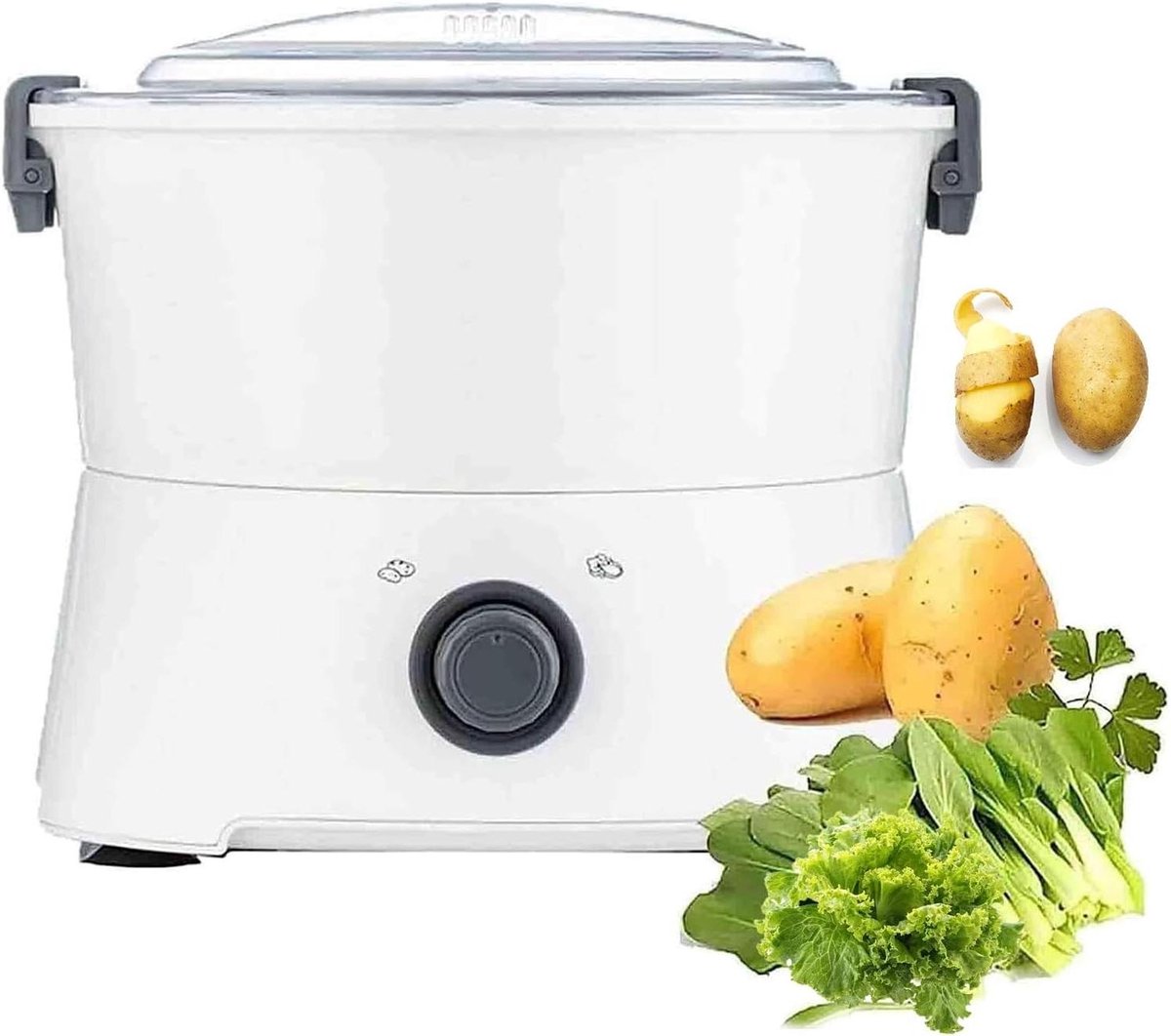 Elektrische Aardappelschilmachine - Groente Droger - Snel Schillen - Eénknopsbediening - 1 kg capaciteit - Zwart