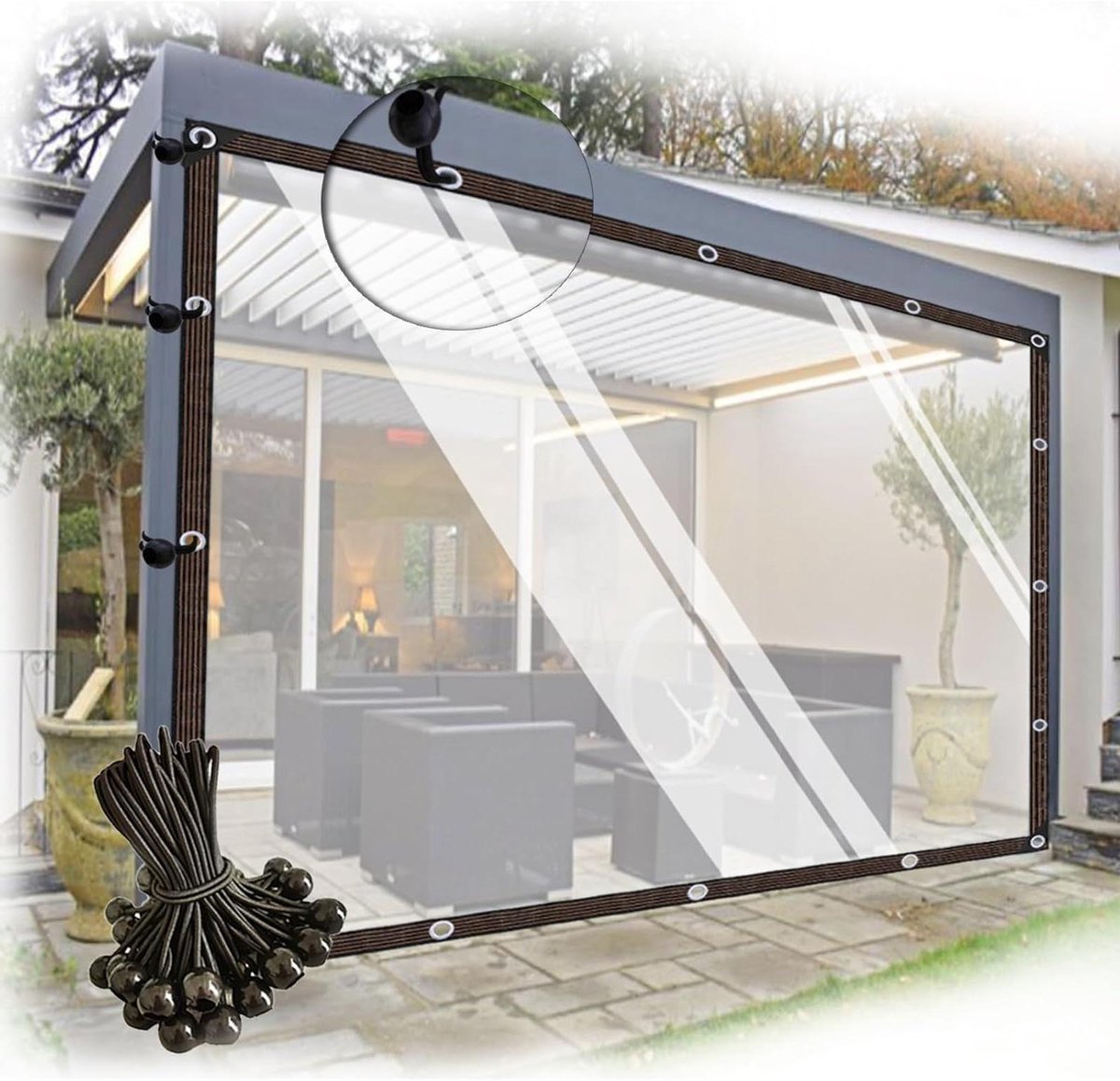 Waterdicht Zeil - Dekzeil Tuin - Buitenruimte Beschermen - Scheurvast Polyethyleen - 2.5x5m - A