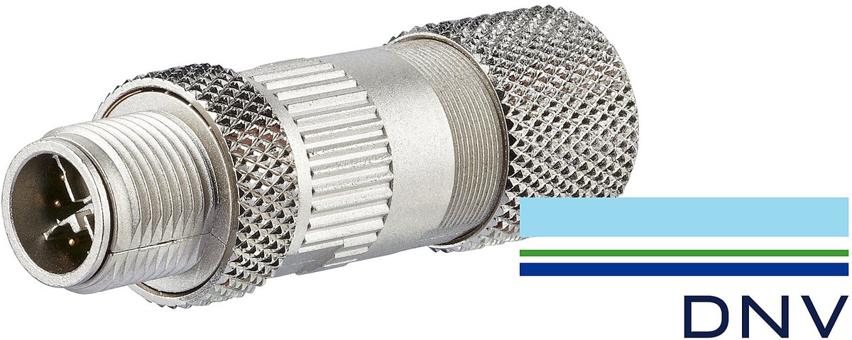 Metz Connect M12 Stekker, X-gecodeerd, IP67, Cat.6A, Ø 6-9,7 mm, veldconfectioneerbaar, recht DNV, MNF881A315-DNV1