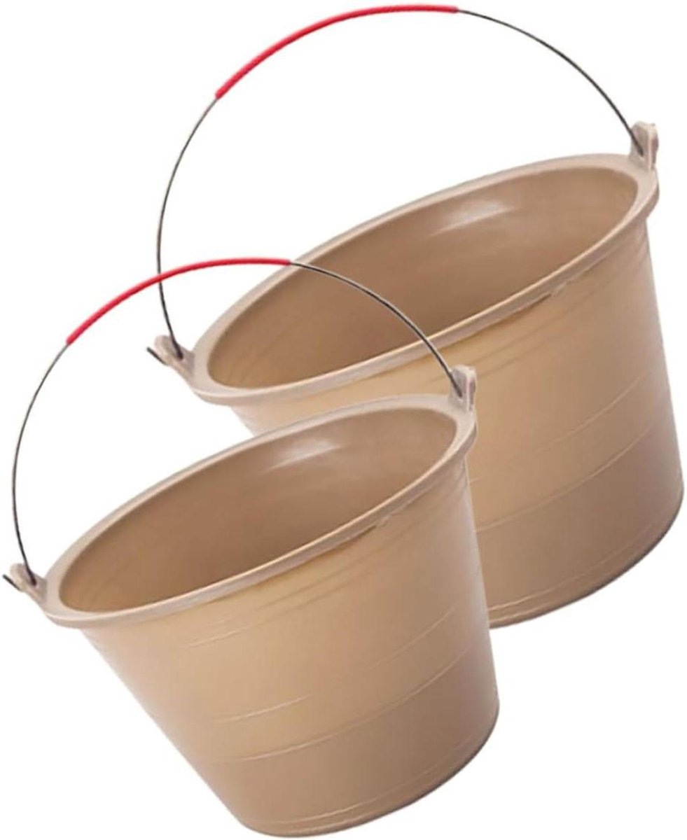 Moddermixer Cementmixer Emmer - Bouwemmer Hulpprogramma - Bouwplaats Gebruik - Sterk Kunststof Materiaal - 30x30x19cm - Grijs