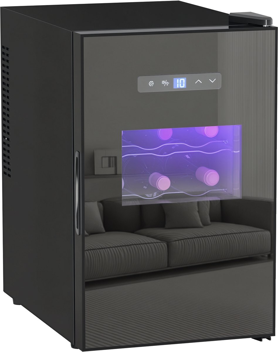 Wijnkoeler vrijstaande - 39L - Drankenkoelkast - Met Verstelbare -Temperatuur LED Verlichting - Automatische Ontdooiing - Voor Thuis Keuken Kantoor Hotel Stille Werking 65W 100-240V
