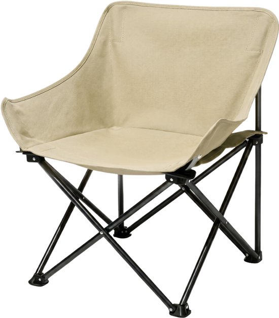 MOZY® - Inklapbare Kuipstoel - Beige - tot 120 kg - in Draagtas - Antislip - Campingstoel - Visstoel - Vissen - Vissersstoeltje van MOZY® — afbeelding 2