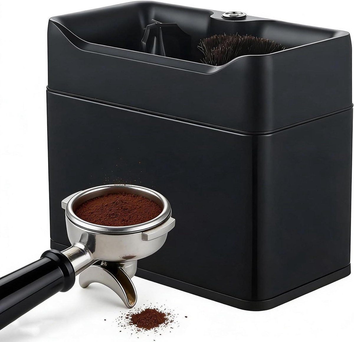 Elektrische Knock Box - Portafilter Reiniger - Koffie Schoonmaken - Automatische Koffiedik Verwijdering - 58 mm - Zwart