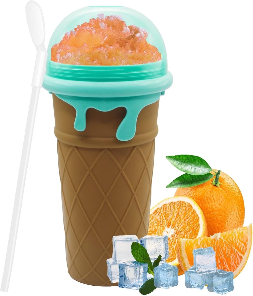 Slushy Maker - Slushy Cup - Slush Puppy Maker - DIY Slushie IJsdrank Beker - Herbruikbare Slush Cup - BPA Free - 500 ML - Koffie