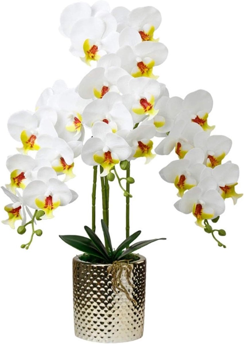 Kunstbloemen Met Vaas, Kleurrijke Orchidee, Bonsai, Nep-Phalaenopsis, Plantenbak Voor Tafelstukken, Arrangementen, Decoratie, Prachtige Kunstbloemen En Vaas