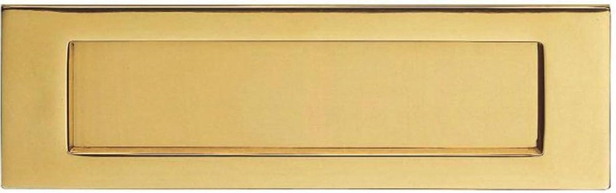 Briefplaat - Deurbrievenbus Klep - Post Ontvangen - Naar binnen opening - 257mm x 81mm - Gepolijst messing