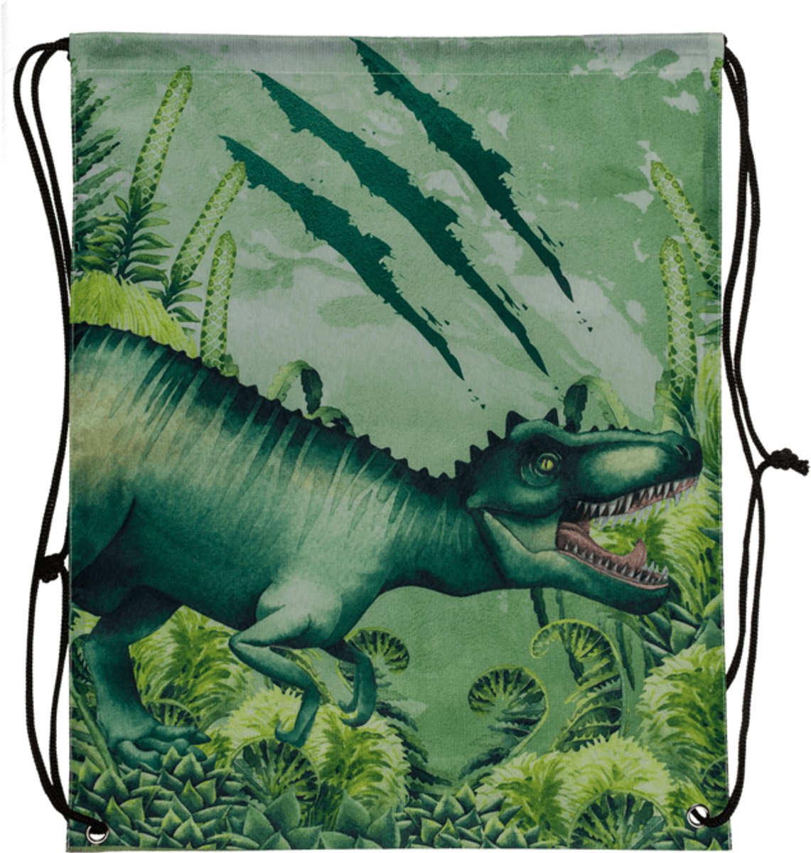 Dinosaurus - T-rex - Gymtasje - Zwemtasje- Groen (40 x 32 cm)