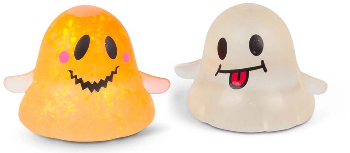 Scrunchems Glow in the Dark Sugar Ghost Assorti - ± 7 cm - Anti-stress Knijpspeelgoed - Knijpbal voor stressverlichting - Fidget toy voor kinderen en volwassenen