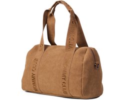 Childhome Mommy Club Signature Prestige Verzorgingstas - Compacte Luiertas van 22 Liter in Lederlook - Inclusief Verschoningsmatje, Koeltasje, Wandelwagenhaken en Schouderriem - Lichtgewicht - 38 x 21 x 27 cm - Hazelnoot