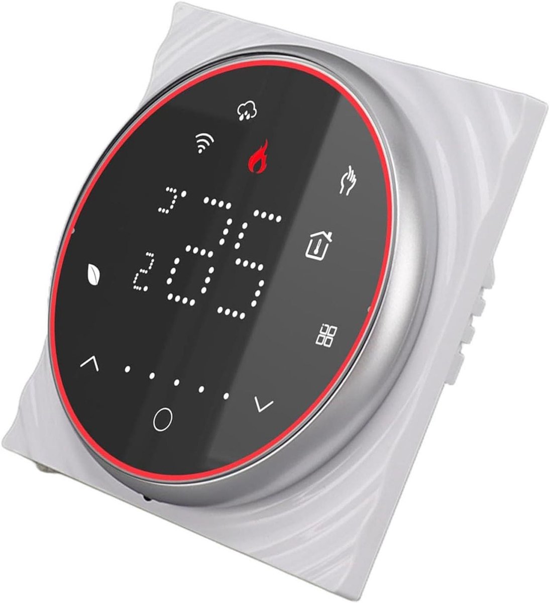 Slimme Thermostaat - Digitale Regelaar - Thuisverwarming Instellen - Ultradun Paneel - LED Display - Zwart