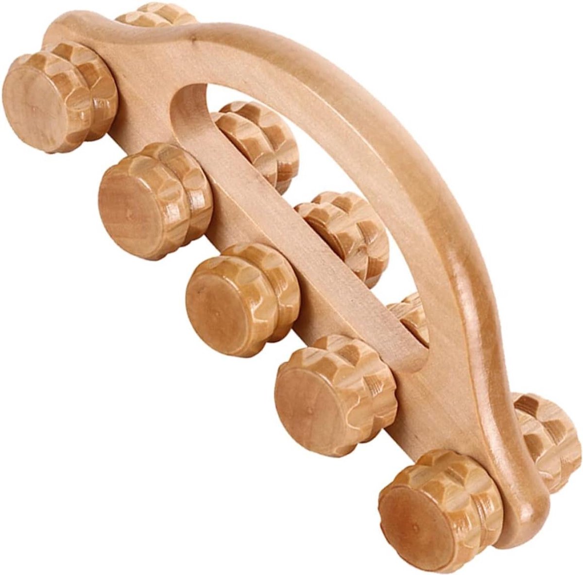 Houten Massage Roller - Spierontspanning Tool - Spierpijn Verlichten - Draagbaar Ontwerp - 18 cm - Houtkleur