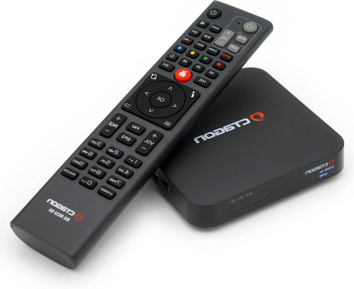 Smart TV Box - IP Receiver - Media Streamen - 4K UHD H.265 HEVC - 114x114x23mm - Zwart