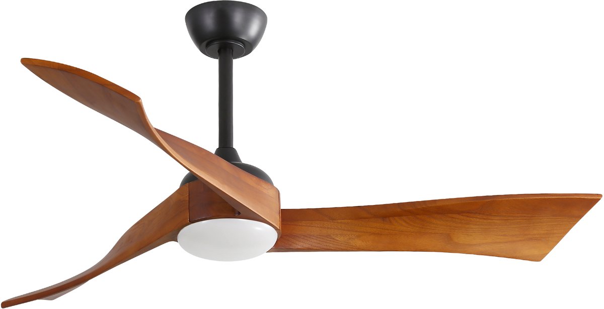 Gutent - Plafondventilator met verlichting - 132cm - Met afstandsbediening - DC motor - Energiezuinig - 6 snelheden - Zomer en winter