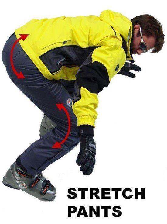 Deluni, 2-way stretch skibroek heren, slim fit, rood-L | bol