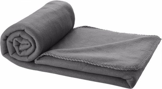 Fleece bank deken/plaid antraciet grijs x 120 cm - warme huis/woon | bol.com