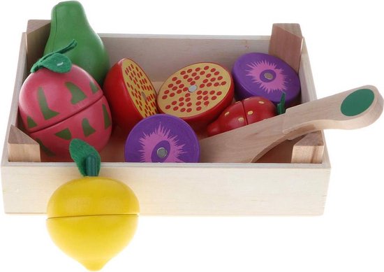 Fruits en bois - à découper et avec plateau - pour enfants à