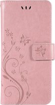 Samsung Galaxy S10 Plus Bookcase - Roze - Bloemen - Portemonnee Hoesje