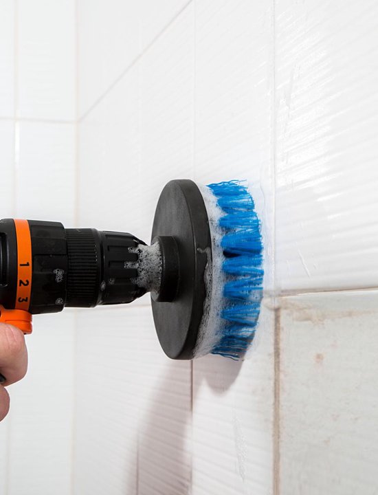 Boorborstel, 4-delig, borstels voor boormachine, reiniging met verlenging, boorborstel voor badkamer, keuken, vloer, tegels en auto (boor niet inbegrepen) (blauw Boorborstel, 4-delig, borstels voor boormachine, reiniging met verlenging, boorborstel voor badkamer, keuken, vloer, tegels en auto (boor niet inbegrepen) (blauw