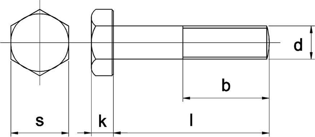 Huismerk - Zeskantbout Din 931 8.8 Galv.verzinkt