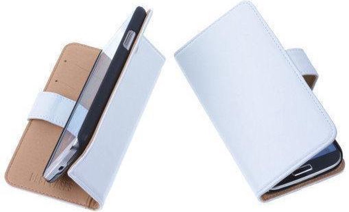 PU Leder Wit Hoesje Nokia Lumia 925 Book/Wallet Case/Cover