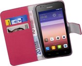 Roze Huawei Ascend Y550 Bookcase Wallet Cover Hoesje