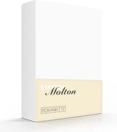 Romanette molton stretch hoeslaken - Wit - Lits-jumeaux (160/180/200x200/220 cm)