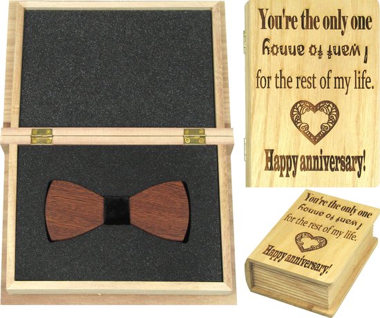 Haiku Autorisatie element Cadeau voor man – houten strik in kist– geschenk voor heren – strikje van  hout in kist... | bol.com