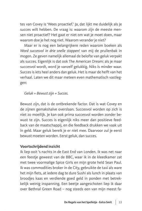 Pagina uit het boek met de kop 'Voortschrijdend inzicht' en een anekdote over een reis naar Londen.