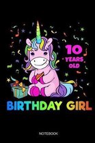 10 Years Old Birthday Girl Notebook