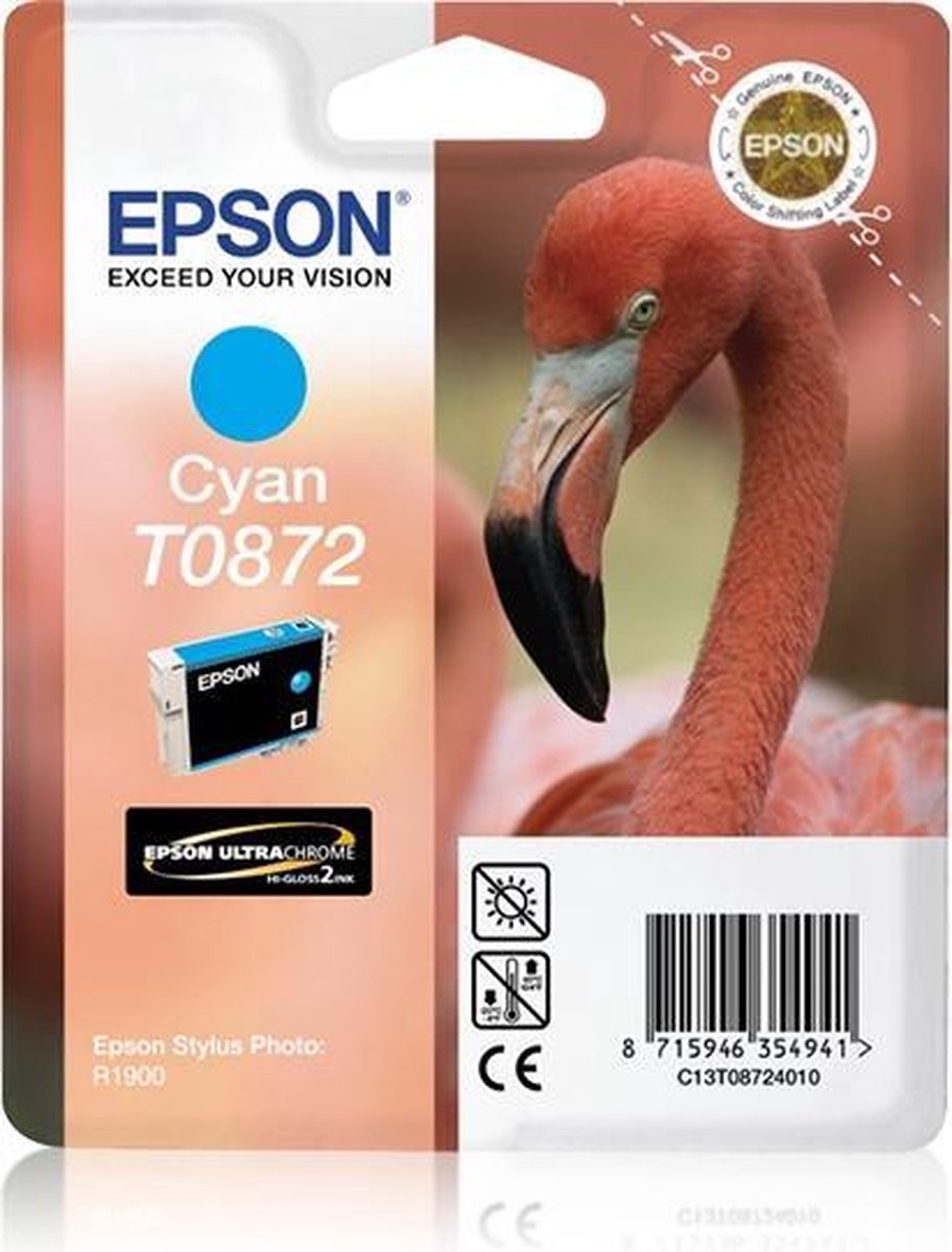 Epson Flamingo T0872 inktcartridge 1 stuk(s) Origineel Cyaan