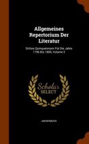 Allgemeines Repertorium Der Literatur