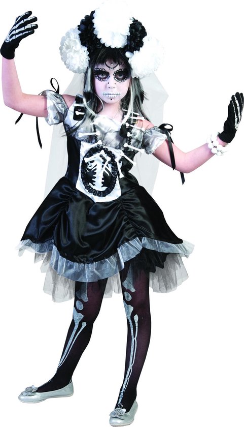 Kerel Necklet Naar boven Chique skeletten kostuum voor meisjes Halloween - Kinderkostuums - 128/140"  | bol.com